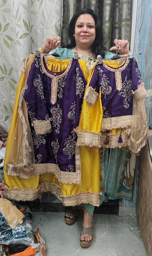 Embroidered kurta with lehnga