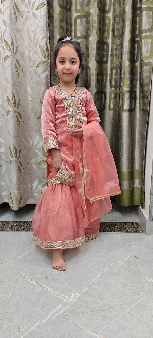 Pure satin silk garara sets