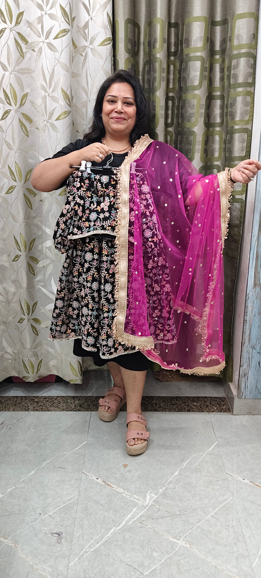 Heavy embroidered lehnga set