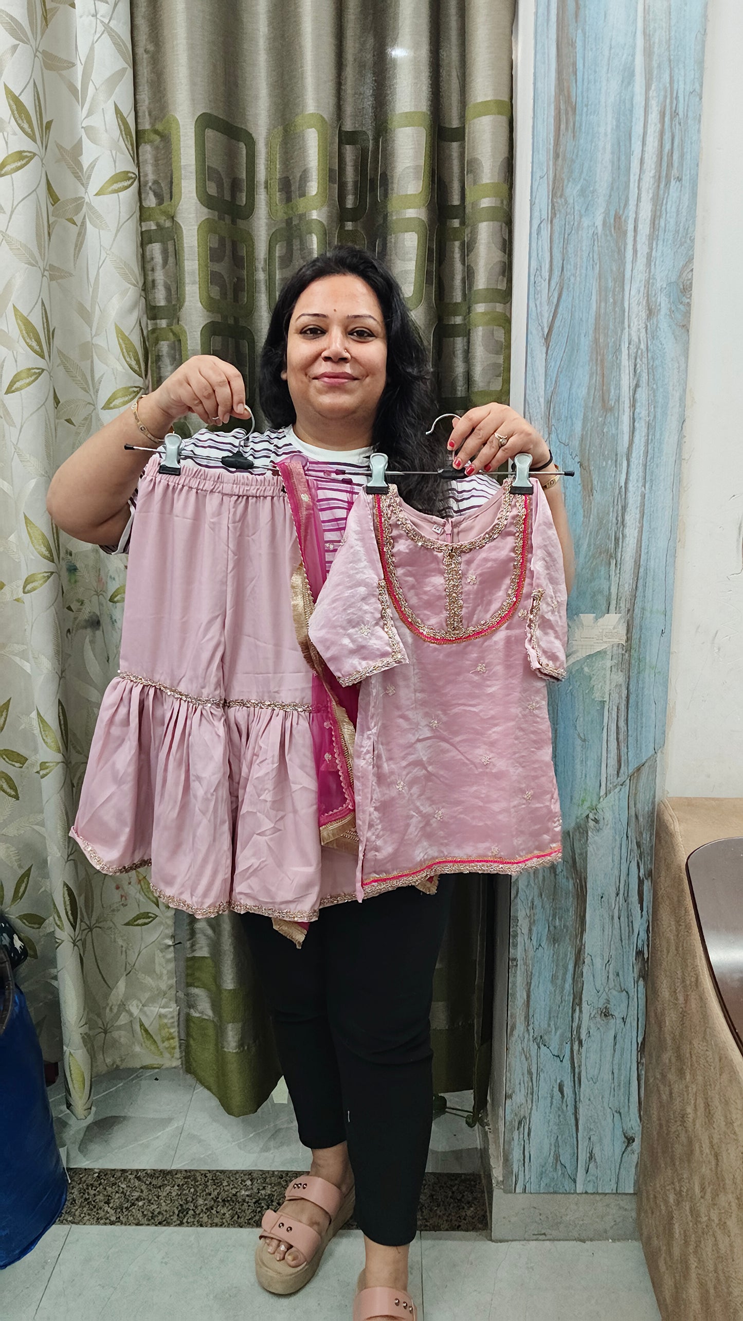 Pure satin silk garara set