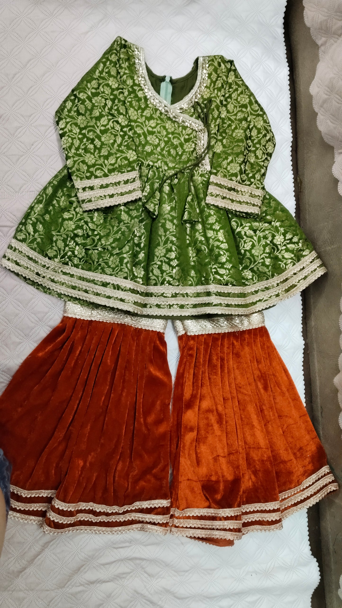 Banarasi peplum with velvet garara