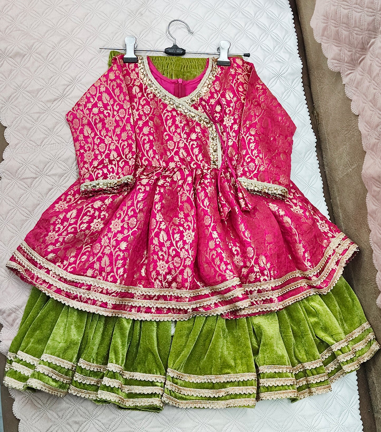 Banarasi peplum with velvet garara