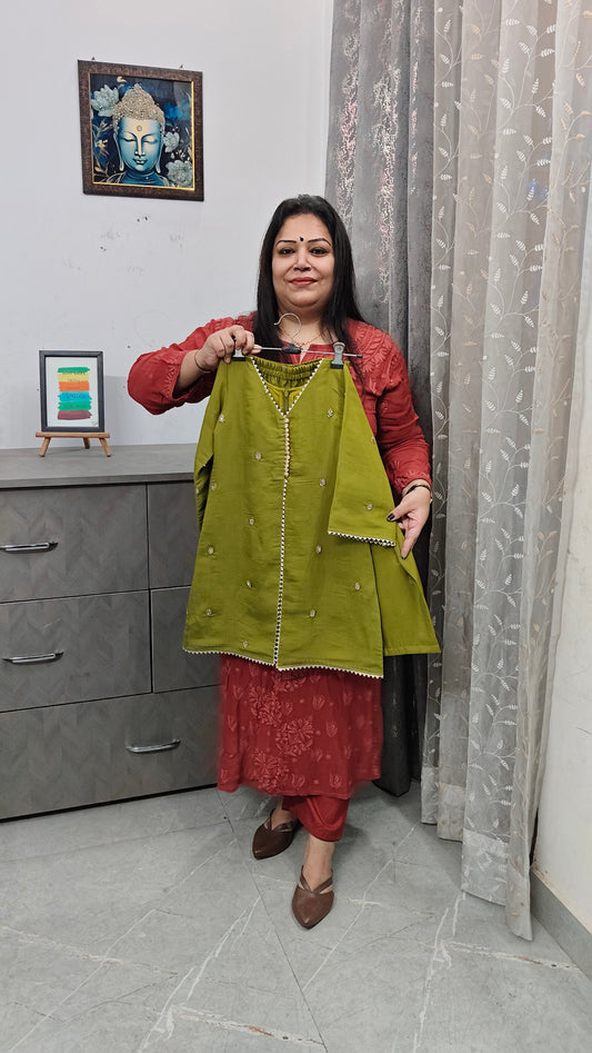 Luxury Mal cotton Indo Western 2 Pcs Set