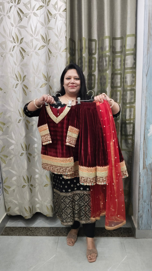 Premium Velvet Lehenga - for Kids