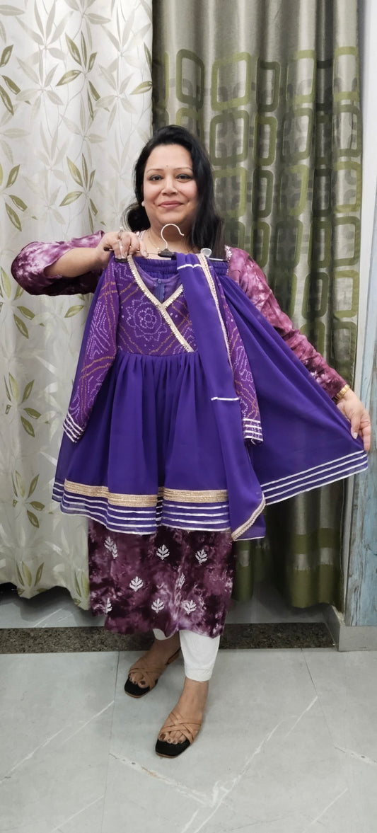 Bandhni Frock Suits - for Kids