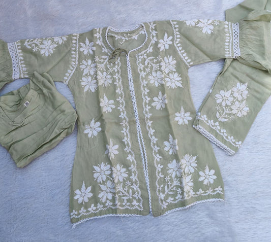 Handwork Chikankari Jacket Set