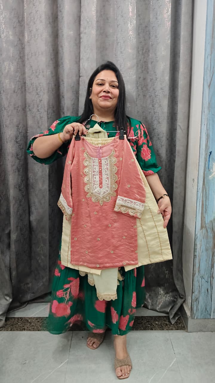 Handwork plazo suit