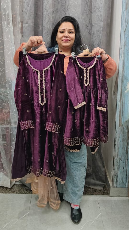 Premium velvet handwork salwar suits