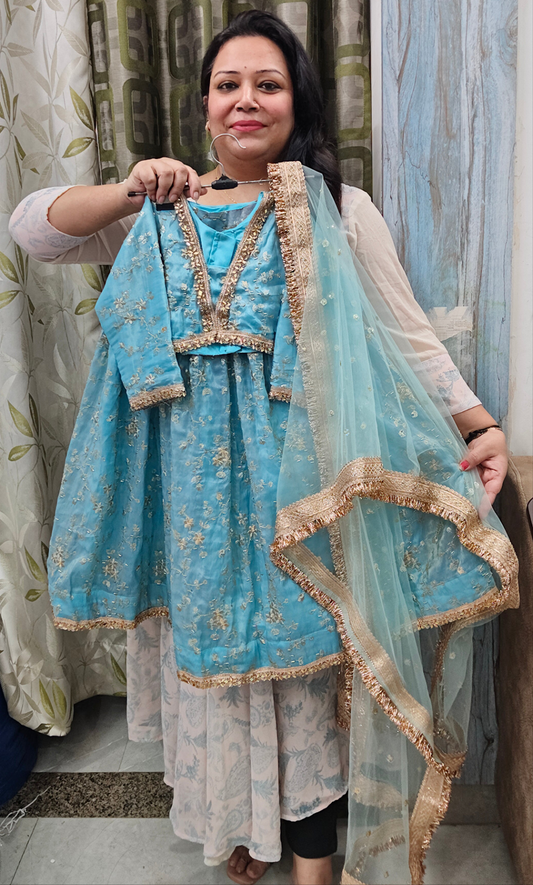 Pure crush silk handwork lehnga set