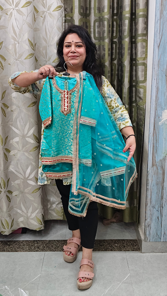 Premium soft banrasi patiyala suits