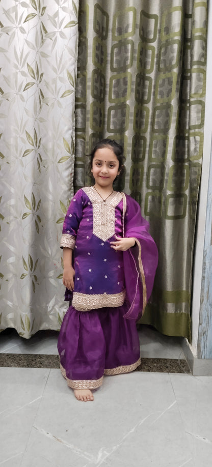 Pure satin silk garara sets