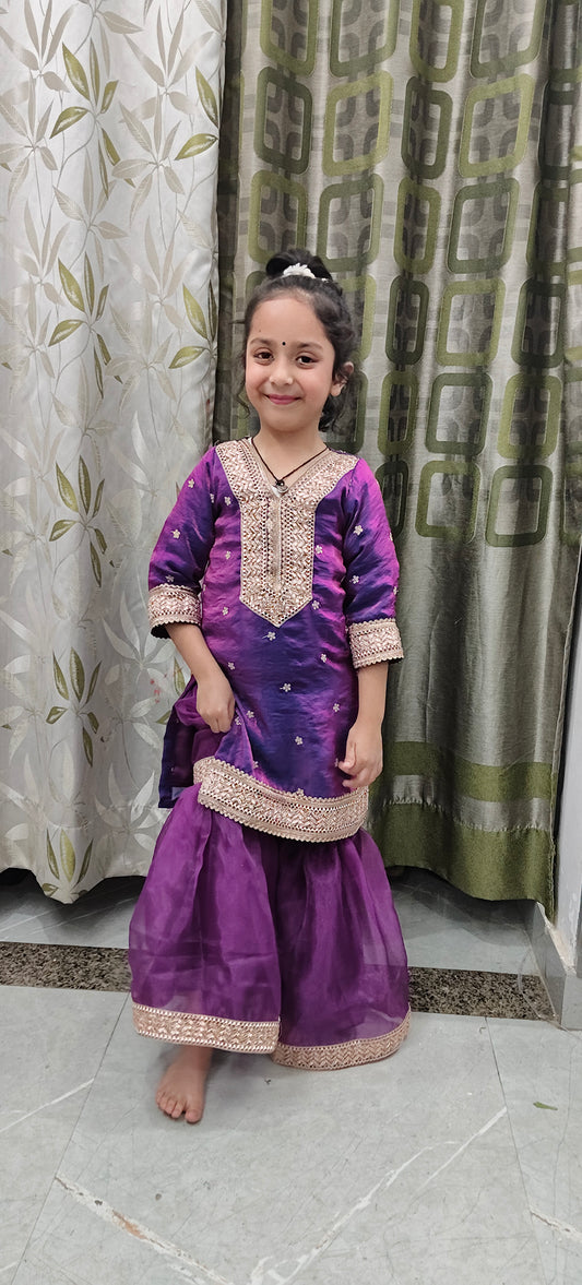 Pure satin silk garara sets