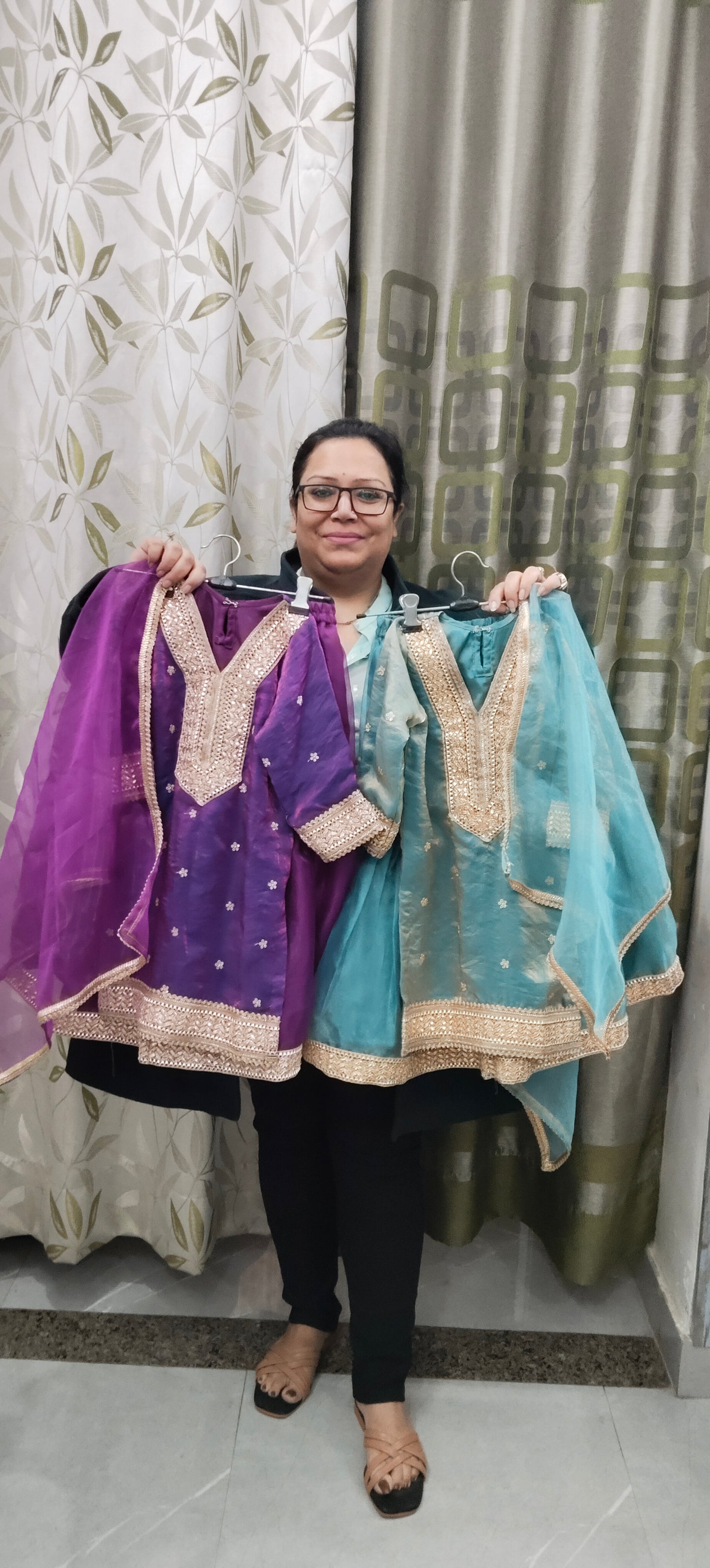 Pure satin silk garara sets