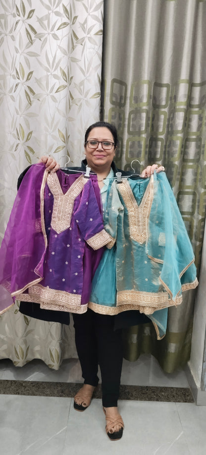 Pure satin silk garara sets