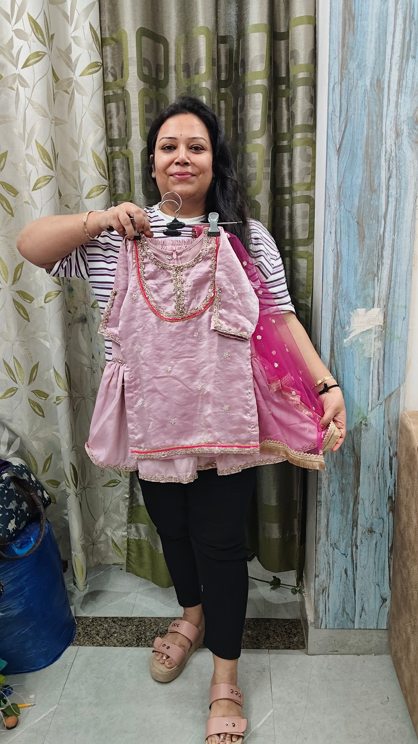 Pure satin silk garara set