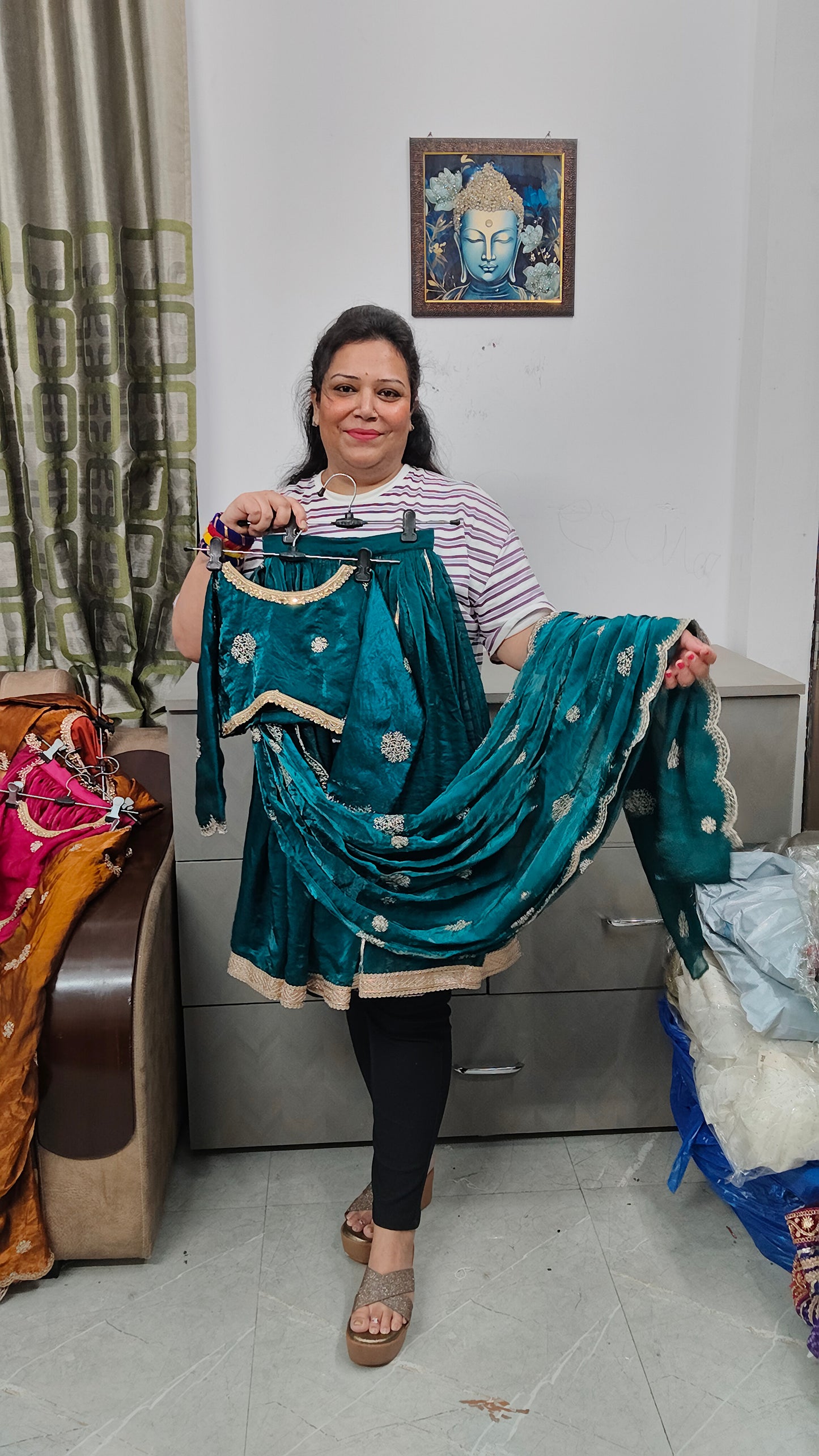 Premium draping lehnga saree