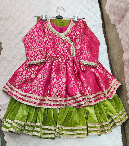 Banarasi peplum with velvet garara
