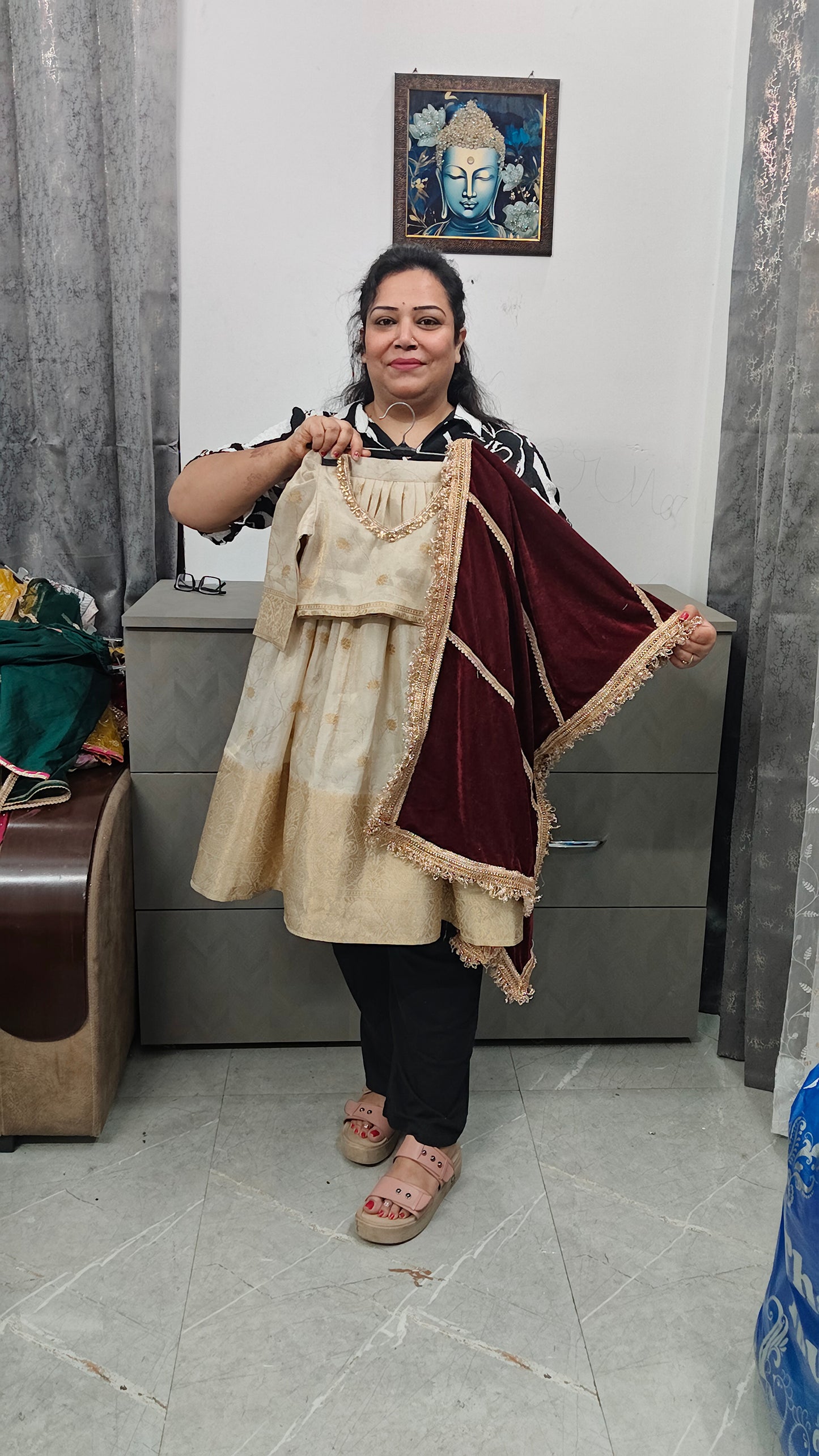 Luxe banrasi weave lehnga set