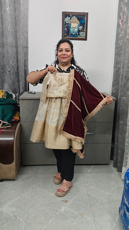 Luxe banrasi weave lehnga set