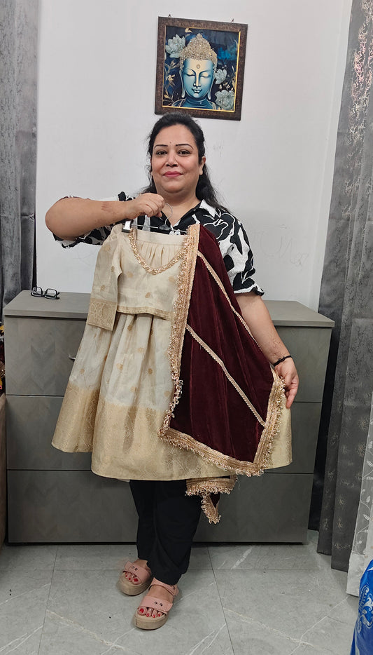 Luxe banrasi weave lehnga set