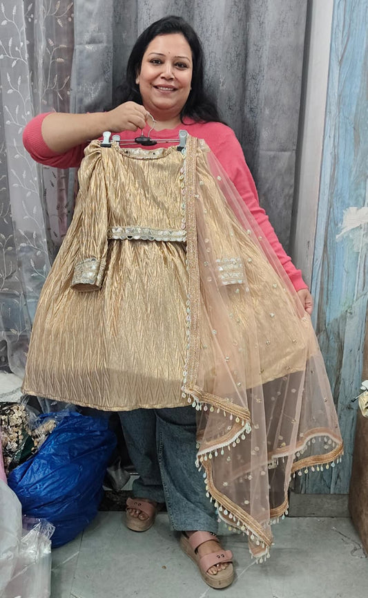 Premium shimor self print lehenga set