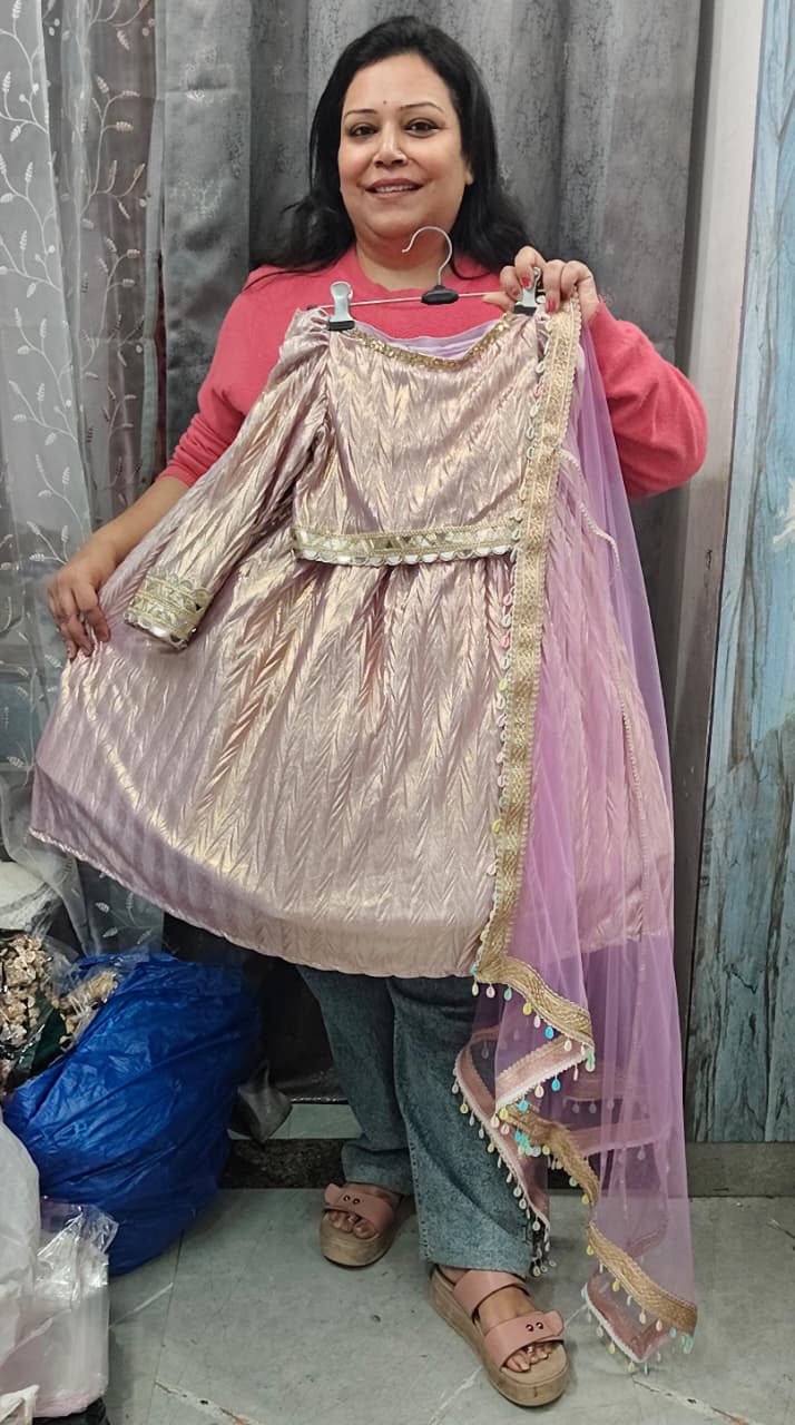 Premium shimor self print lehenga set