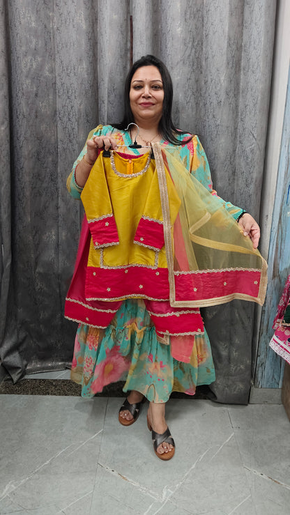 Silk Kurta With Handwork Borders