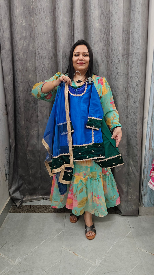 Silk Kurta With Handwork Borders