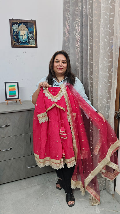 Premium soft Mal Chanderi Handwork Lehnga
