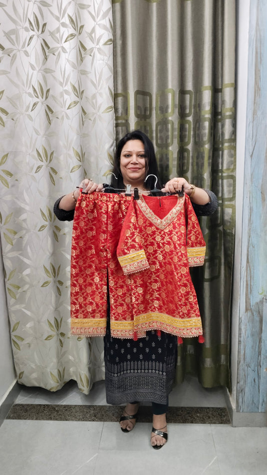 Banarasi knee length cord set