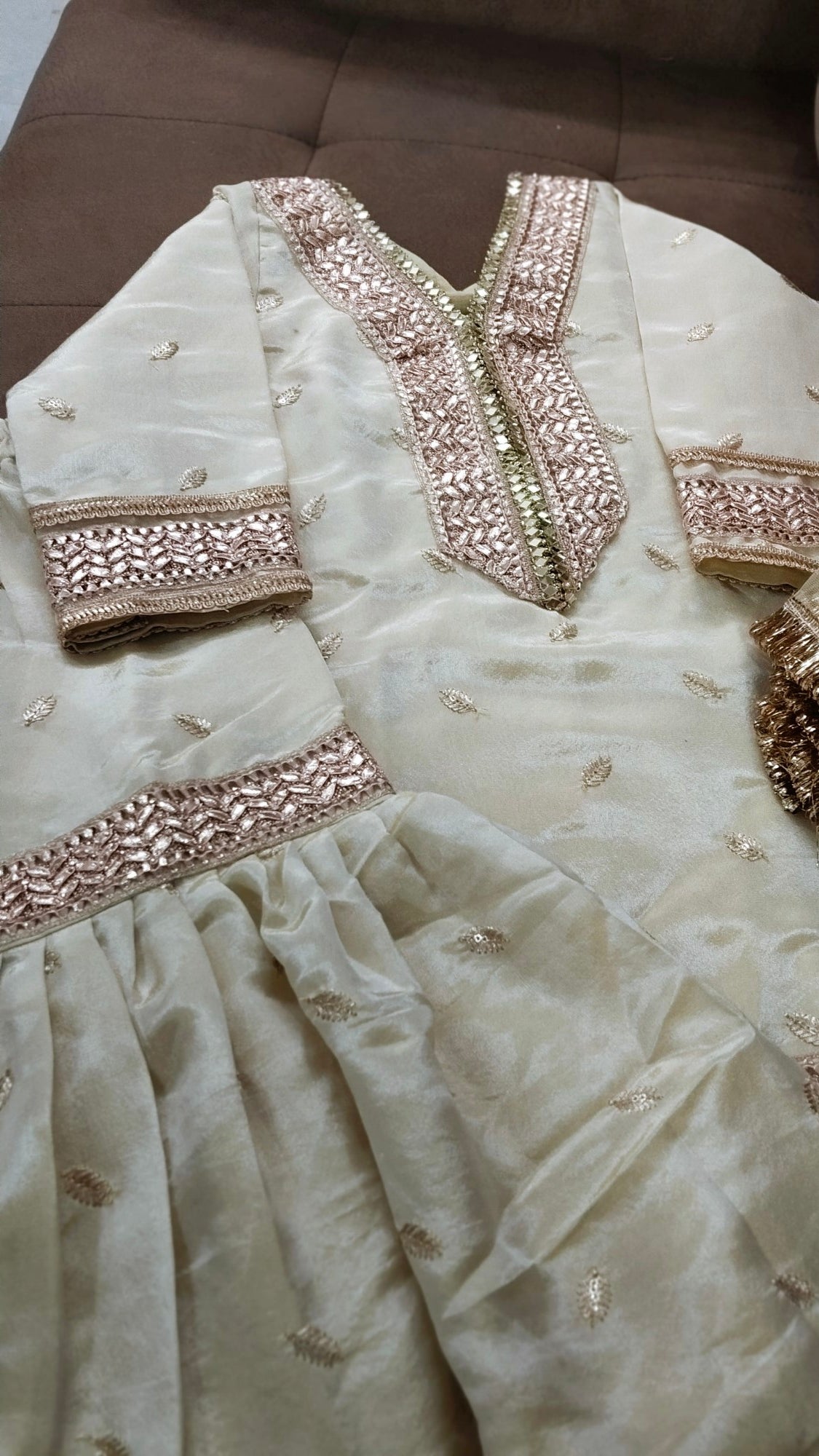 Pure cosmos silk embroidered Garara Suit