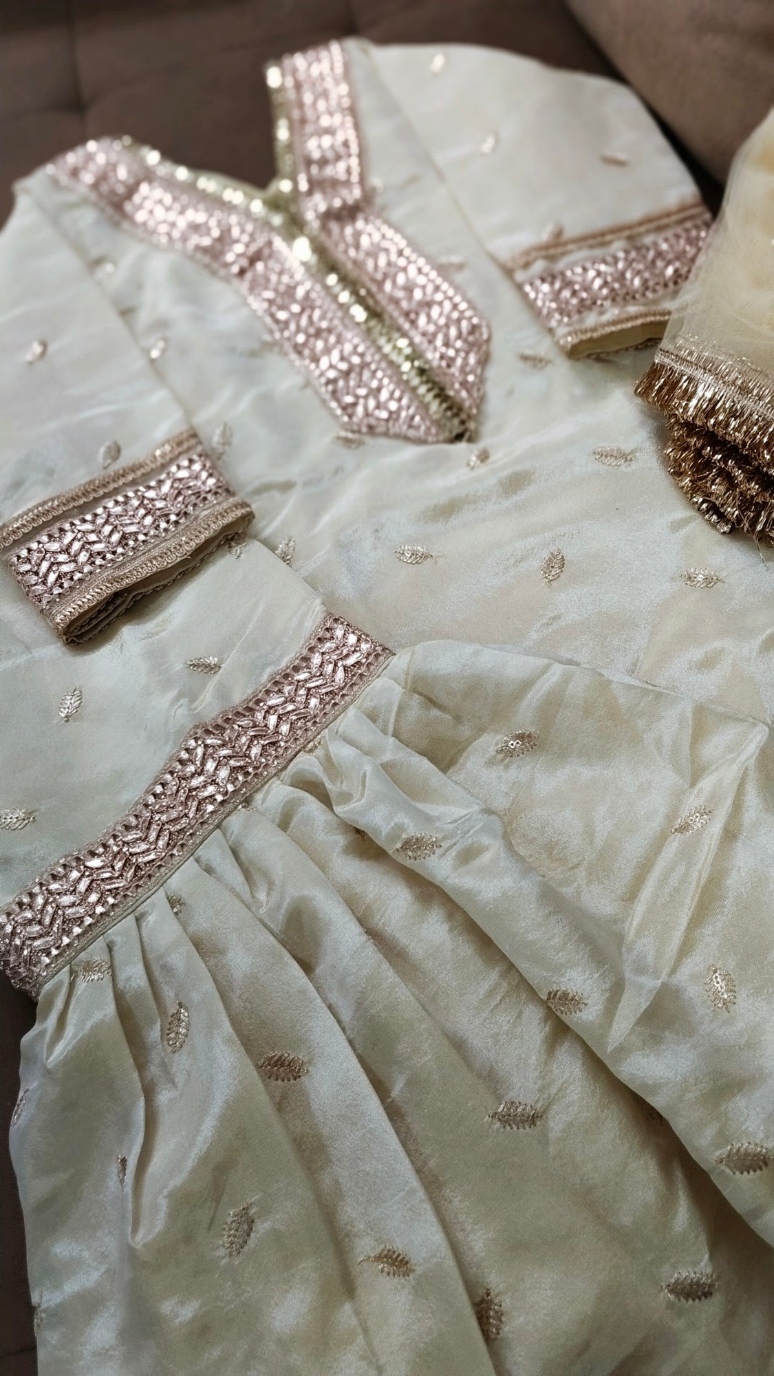 Pure cosmos silk embroidered Garara Suit
