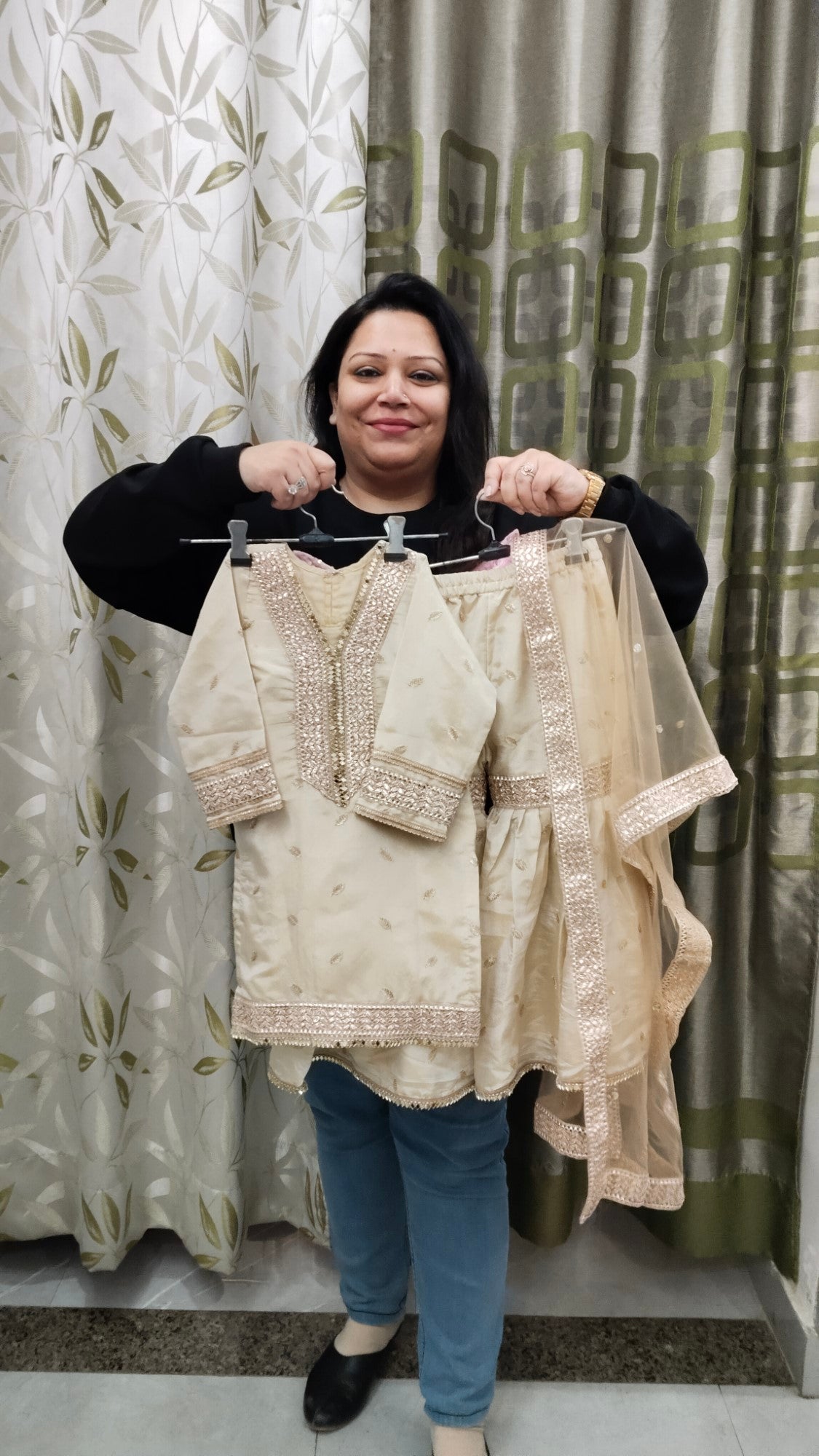 Pure cosmos silk embroidered Garara Suit