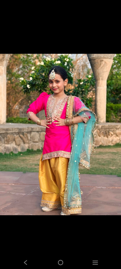 Luxe Banarasi Farshi Salwar Suit - for Kids