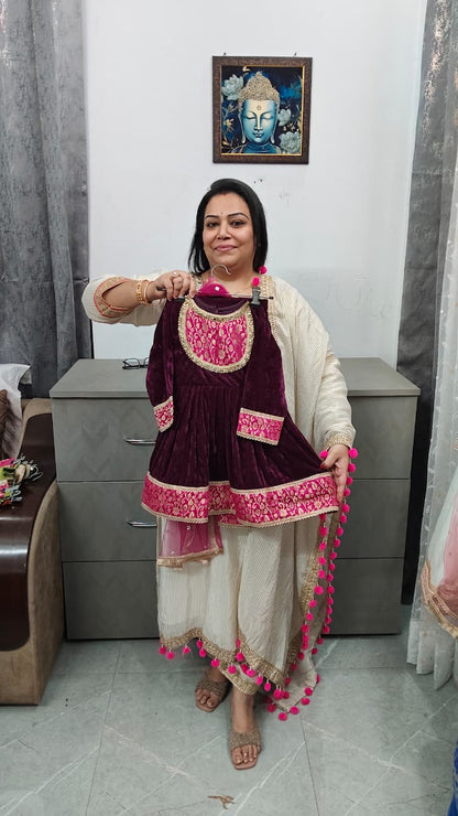 Premium Velvet Banrasi Frock Suits