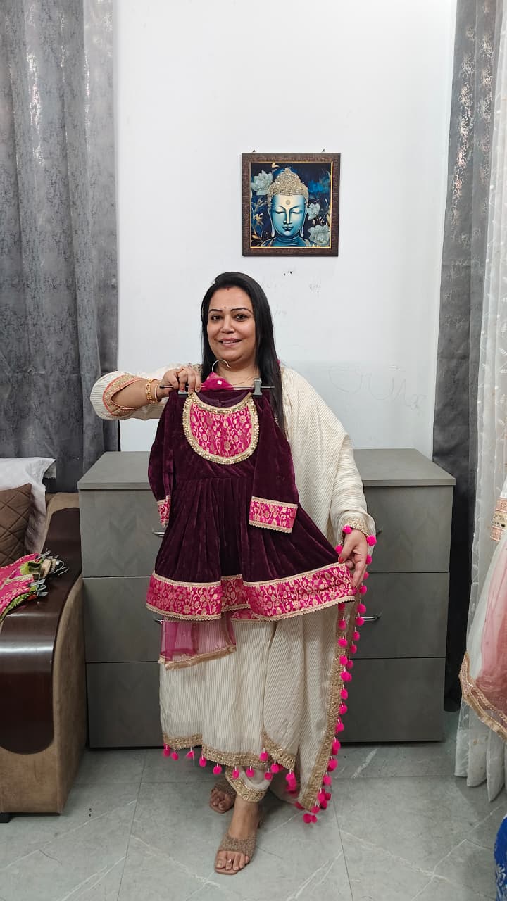 Premium Velvet Banrasi Frock Suits