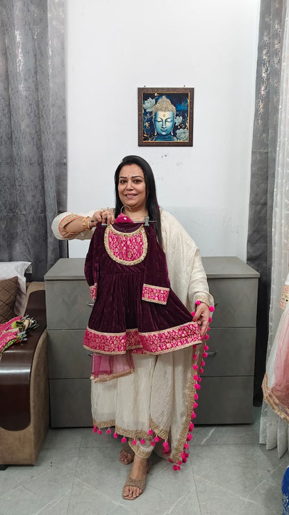 Premium Velvet Banrasi Frock Suits