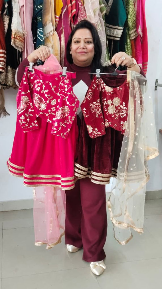 Winter velvet lehenga sets