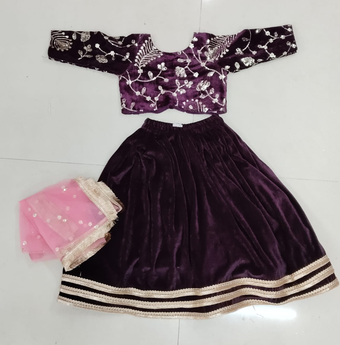 Winter velvet lehenga sets
