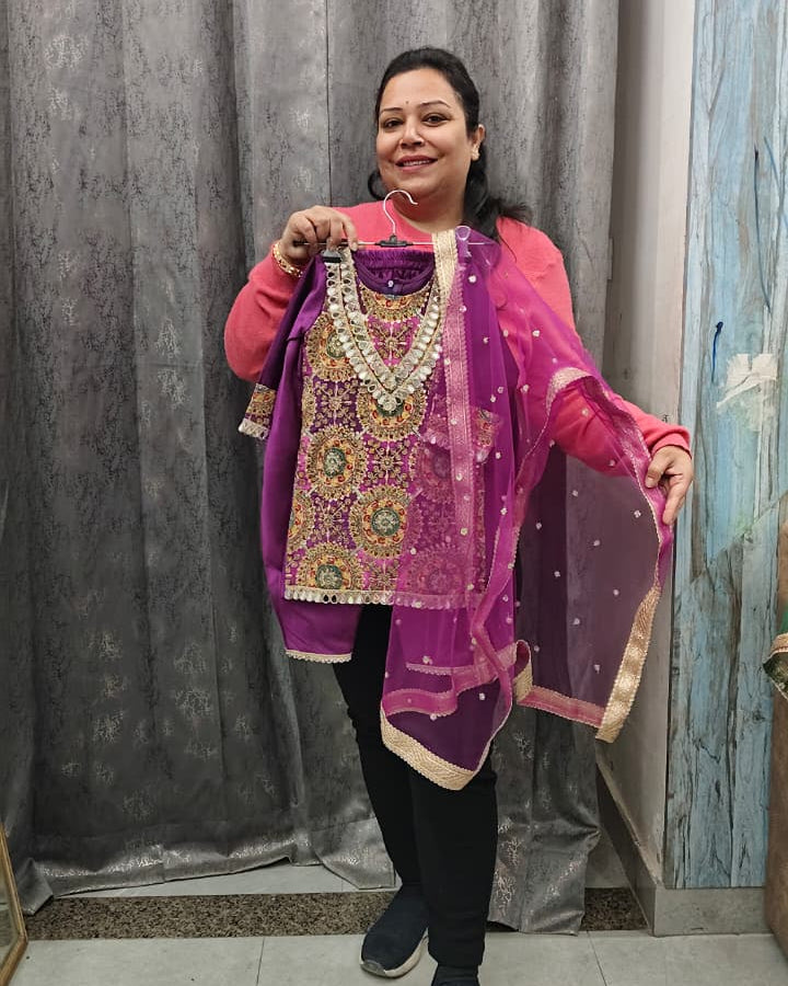 Pure Crape Hand Work Suits