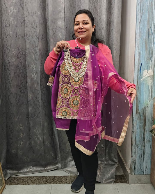 Pure Crape Hand Work Suits