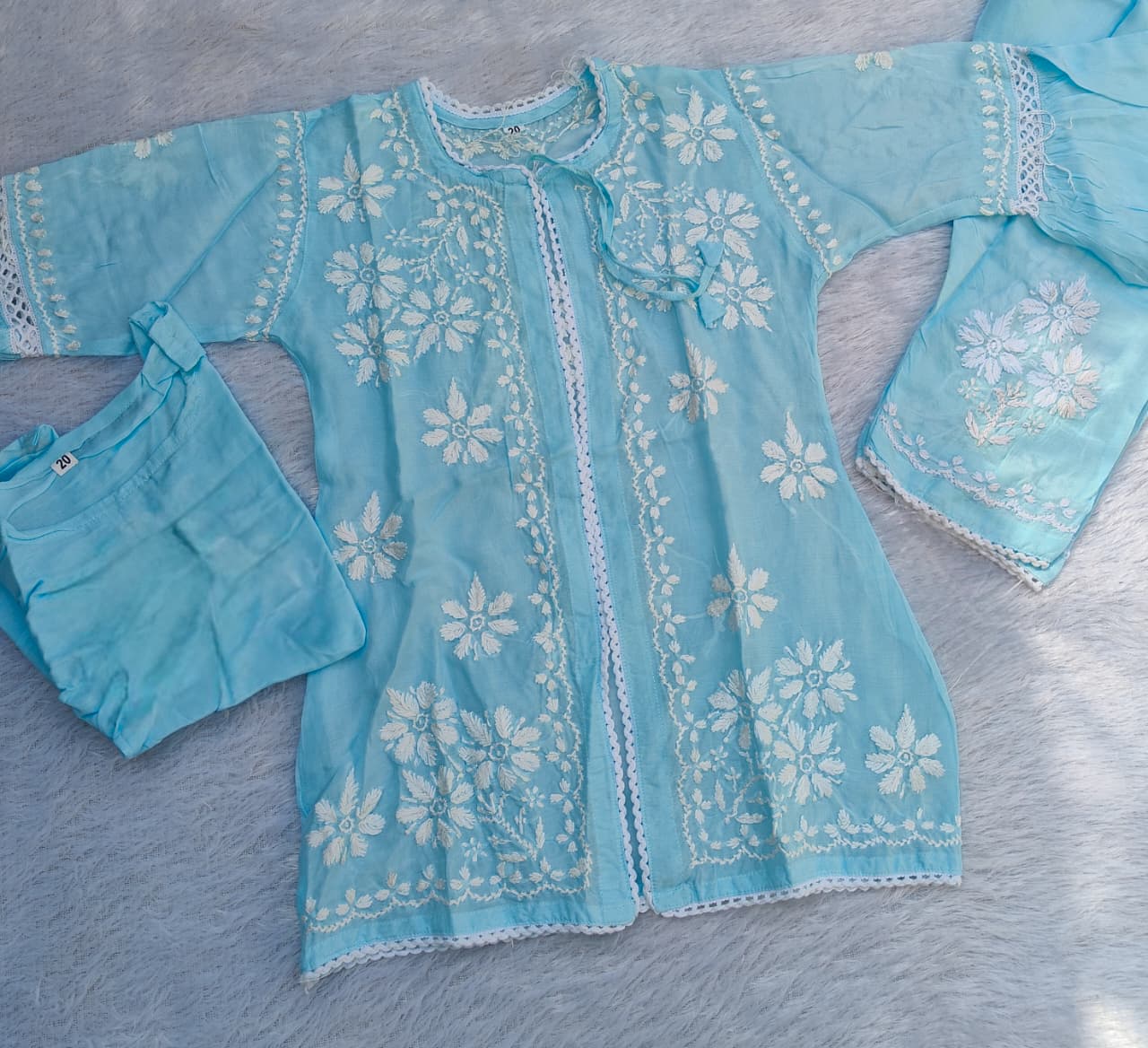 Handwork Chikankari Jacket Set
