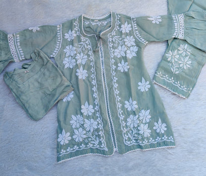 Handwork Chikankari Jacket Set