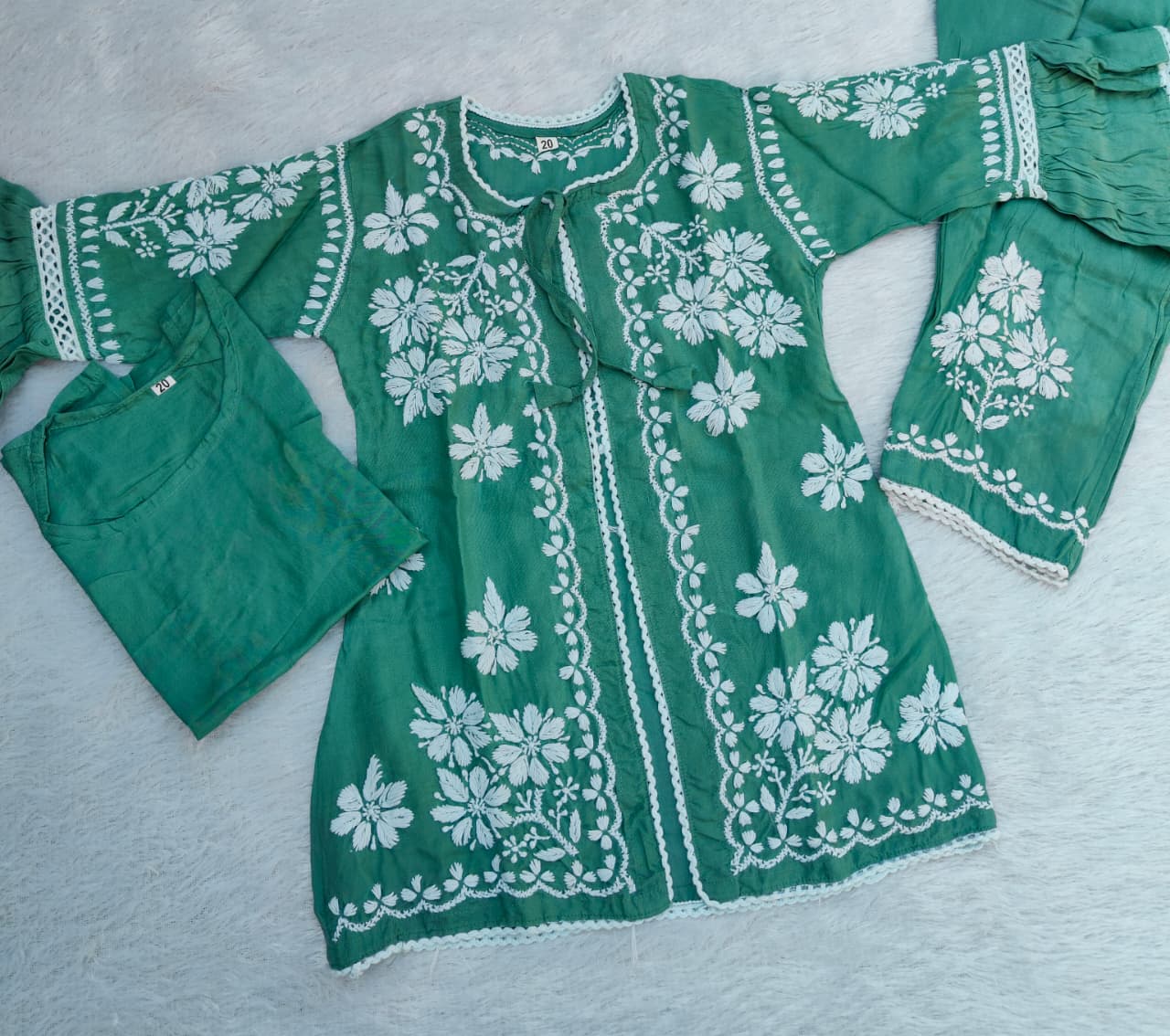 Handwork Chikankari Jacket Set