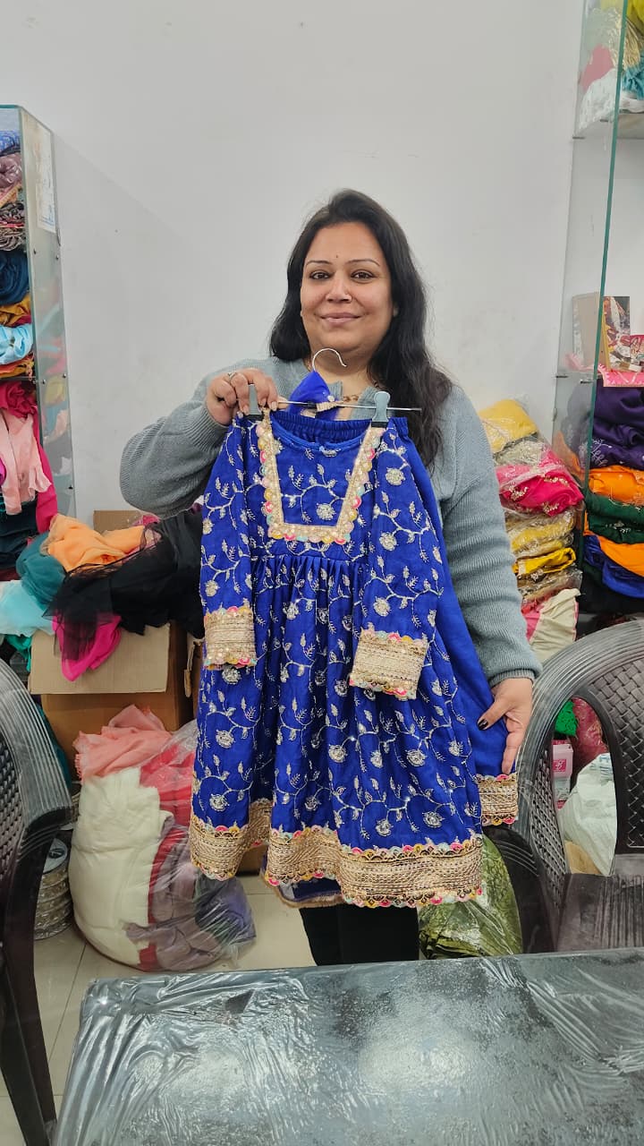 Luxury Vichitra Silk Anarkali Set