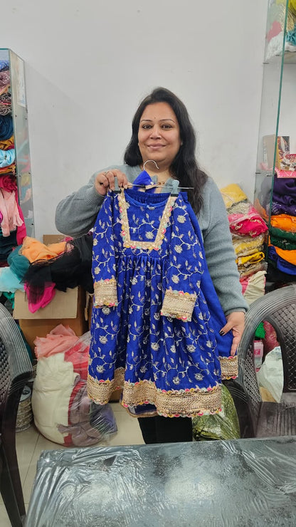 Luxury Vichitra Silk Anarkali Set