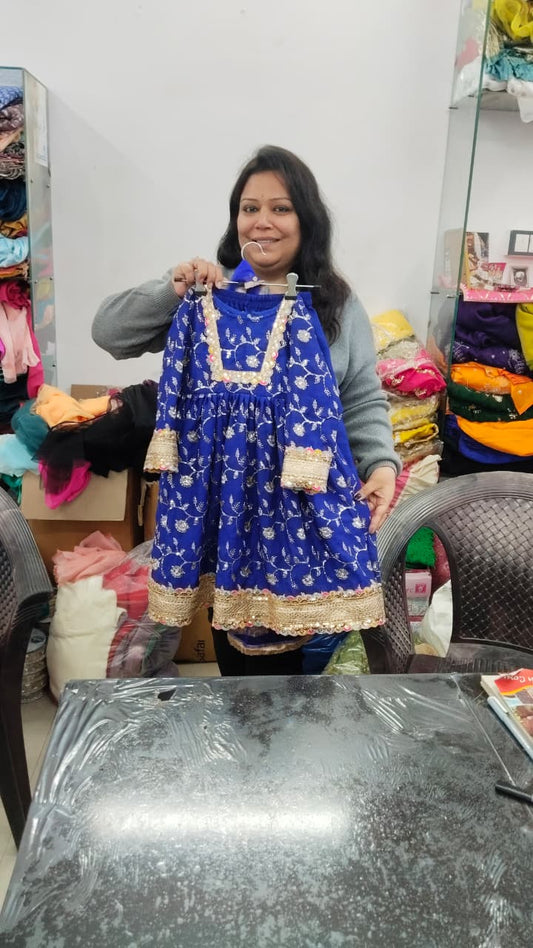 Luxury Vichitra Silk Anarkali Set