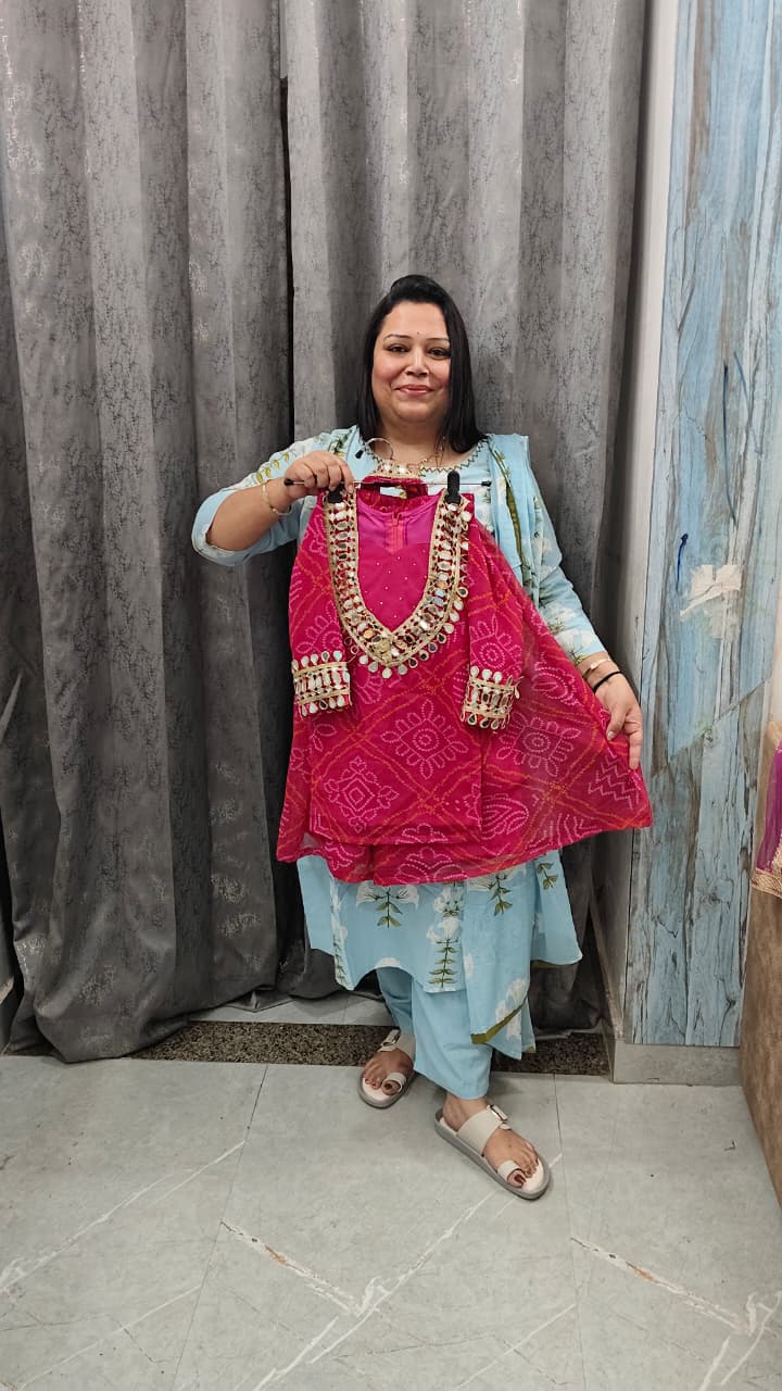 Summer Wedding Collection – Soft Georgette Bandhani Sharara Set