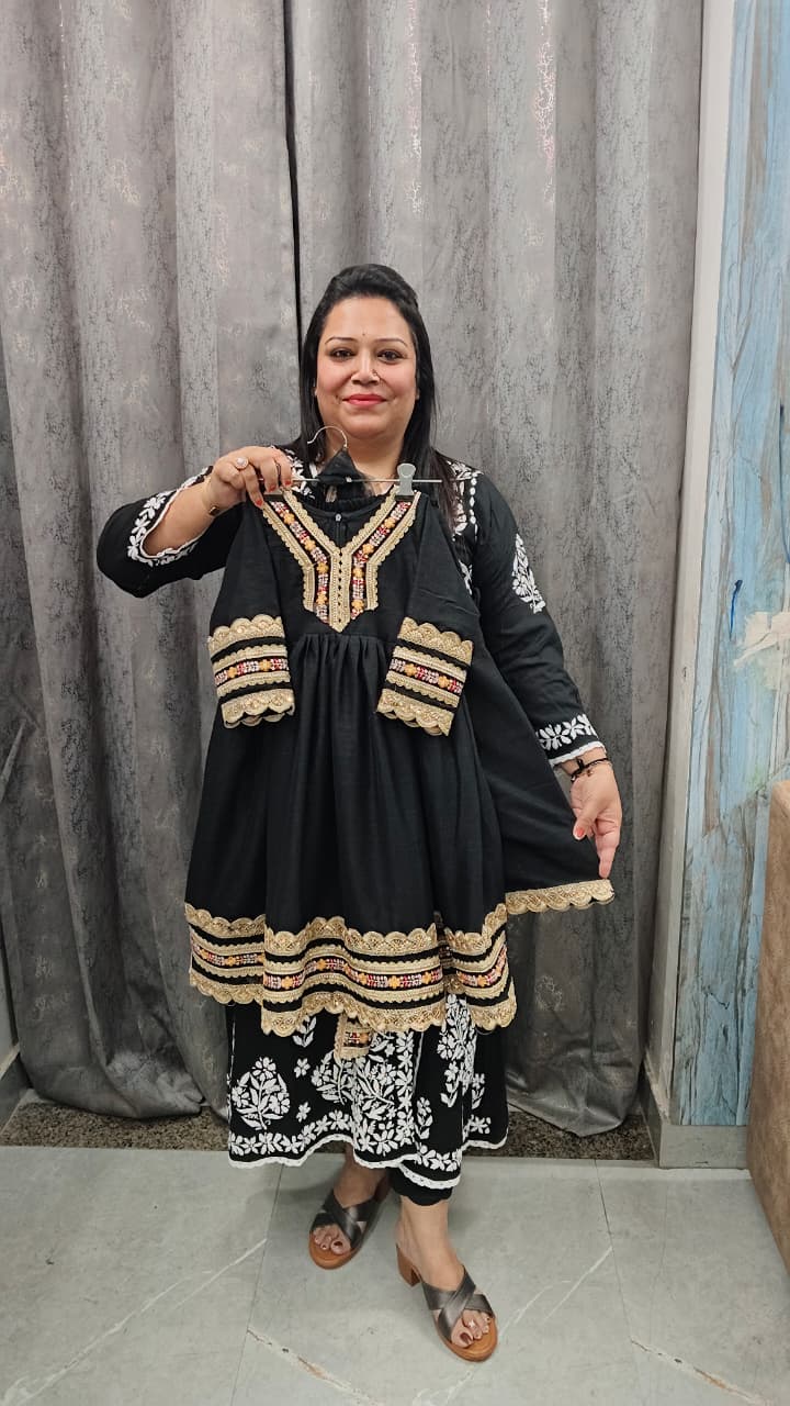 Premium Vichitra Silk Frock Suit