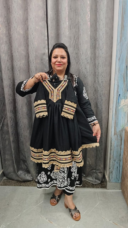 Premium Vichitra Silk Frock Suit